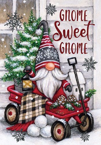 Gnome Sweet Gnome Flag | Christmas, Decorative, Garden, Flags