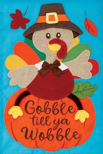 Gobble Turkey Applique Flag | Applique, Thanksgiving, Cool, Flags