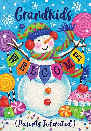 Grandkids Snowman Flag | Winter, Snowman, Decorative, Flags