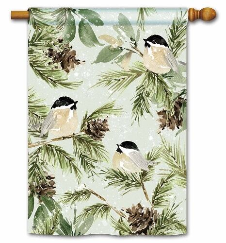 Winter Chickadee House Flag | Winter, Bird, Welcome. House, Flag