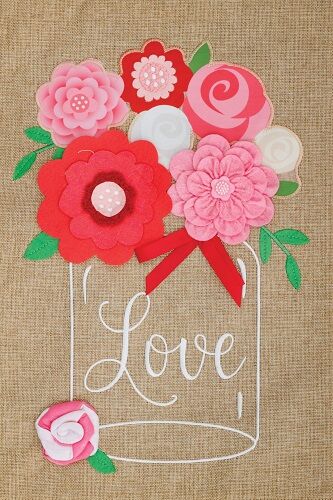 Love Jar Flag | Burlap, Valentine, Two Sided, Cool, Garden, Flags