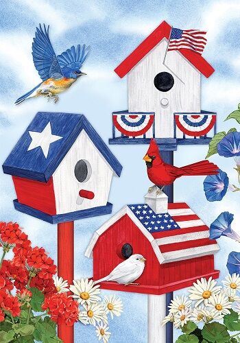 Patriotic Birdhouses Flag | Patriotic, 4th of July, Decorative, Flags