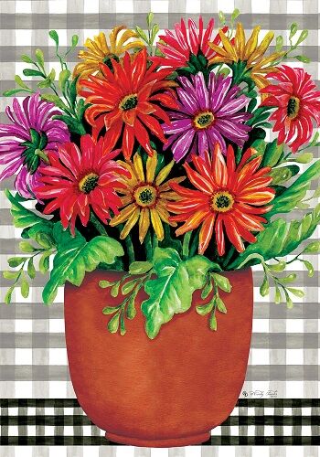 Potted Gerberas Flag | Decorative, Spring, Floral, Lawn, Cool, Flag