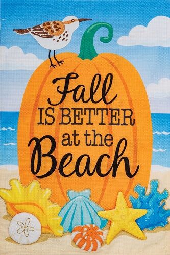 Beach Pumpkin Flag | Applique Flags | Fall Flags | Garden Flags