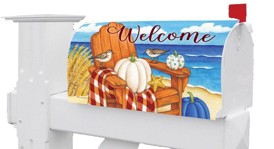 Fall Beach Mailbox Cover | Mailbox Covers | Mail Wraps | Mailwrap