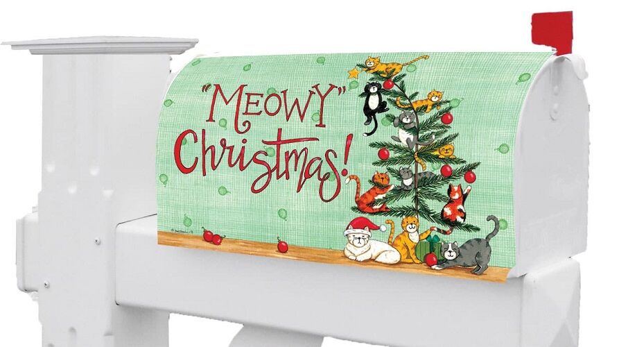 Meowy Christmas Mailbox Cover | Mailbox Covers | MailWraps