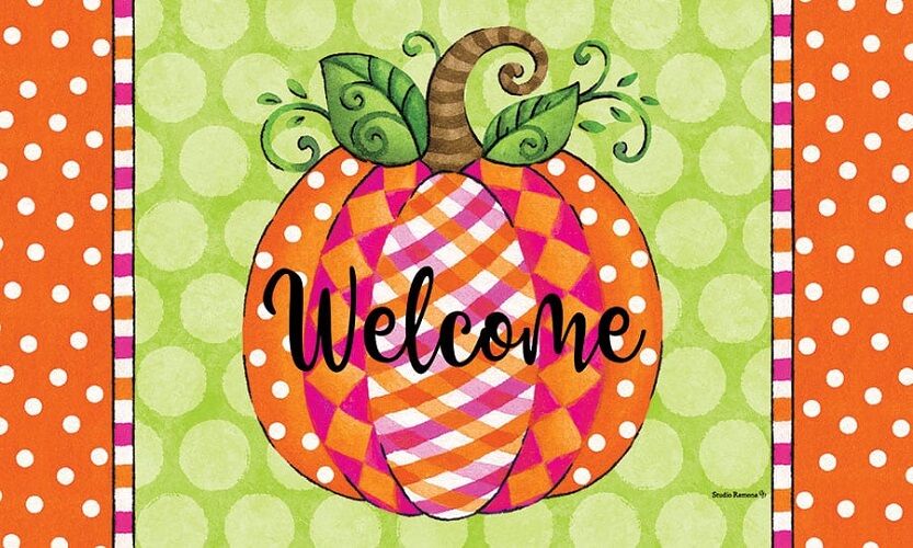 Preppy Pumpkin Doormat | Decorative Doormats | MatMates