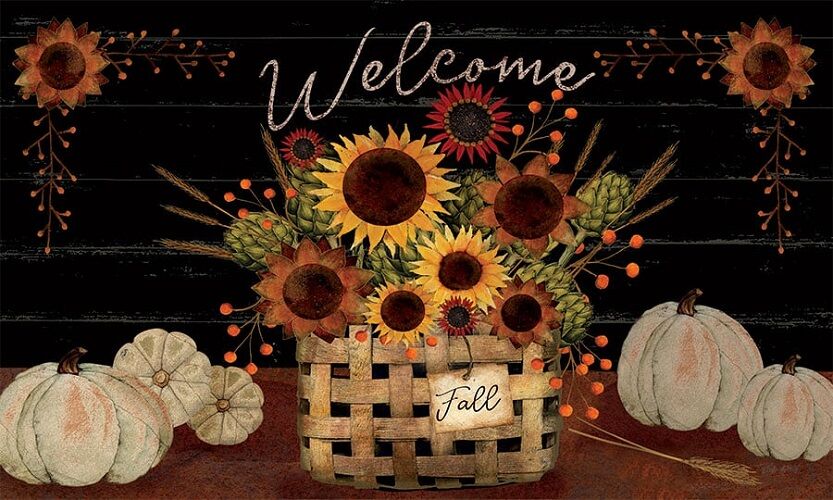 Primitive Sunflowers Doormat | Decorative Doormats | MatMates