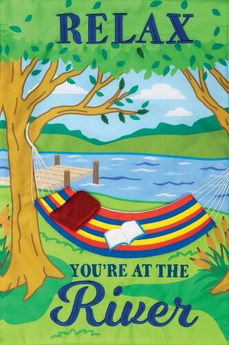 River Hammock Flag | Applique Flags | Summer Flag | Garden Flag