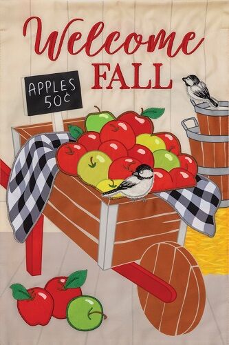 Fall Apples Flag | Applique Flags | Fall Flags| Garden Flags