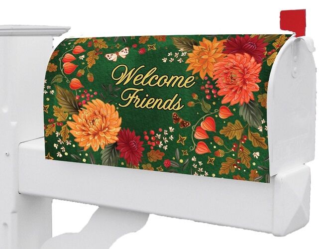 Mums on Green Mailbox Cover | Mailbox Covers | Mailbox Wraps