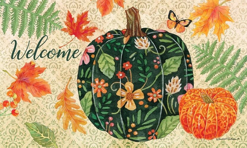 Pumpkins & Leaves Doormat | Decorative Doormats | MatMates