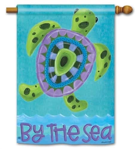 Turtle by the Sea House Flag | Nautical, Outdoor, House, Flags