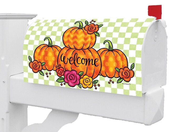 Floral Pumpkins Mailbox Cover | Mailbox Covers | Mailbox Wraps