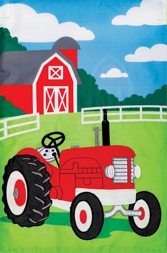 Farm Tractor Flag | Farmhouse, Applique, Cool, Garden, Flags