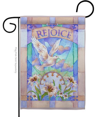 Rejoice Garden Flag | Easter, Two Sided, Cool, Garden, Flags