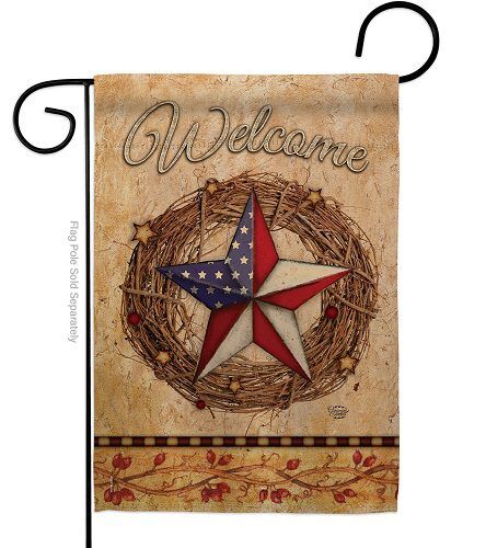 Welcome American Pride Wreath Garden Flag | Patriotic, Flags