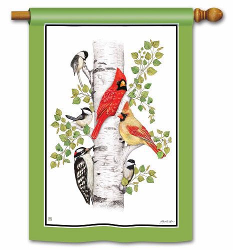 Birch Birds House Flag | Summer, Bird, Outdoor, House, Flags