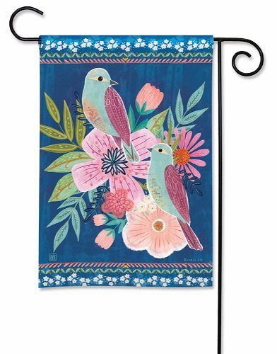 Love Birds Garden Flag | Bird, Floral, Spring, Yard, Garden, Flags