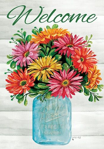 Gerbera Jar Flag | Spring Flags | Welcome Flags | Cool Flags