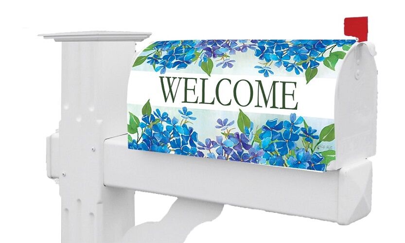 Hydrangeas Welcome Mailbox Cover | Mailbox Wraps