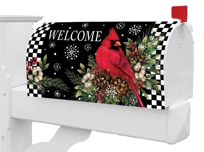 Cardinal Pine Cones Mailbox Cover | Mailbox Covers | MailWraps