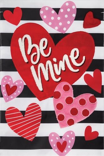 Be Mine Heart Flag | Applique Flags | Valentine Flags | Garden Flag