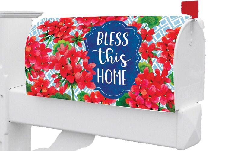 Blessed Geraniums Mailbox Cover | Mailbox Covers | Mail Wrapsr