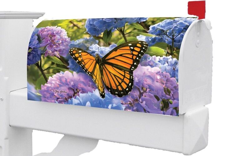 Monarch Hydrangeas Mailbox Cover | Mailbox Covers