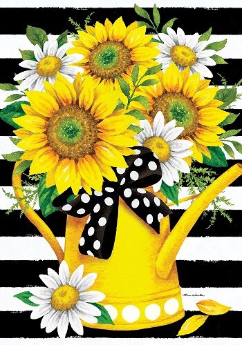 Sunflower Watering Can Flag | Spring Flags | Decorative Flags