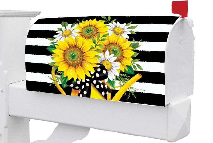 Sunflower Watering Can Mailbox Cover | Mailbox Cover | MailWrap