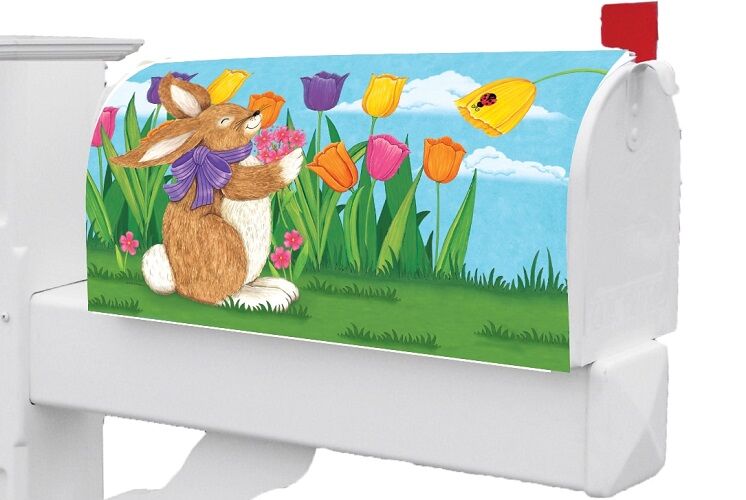 Tulip Bunnies Mailbox Cover | Mailbox Covers | Mailbox Wraps