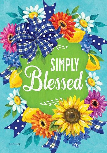 Simply Blessed Flag | Inspirational, Floral, Cool, Decorative, Flags