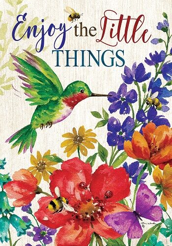 Wildflowers & Hummingbird Flag | Spring, Inspirational, Bird, Flags