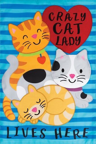 Cat Lady Flag | Applique Flags | Animal Flags | Garden Flags