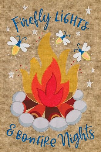 Firefly Bonfire Flag | Burlap Flags | Garden Flags | Summer Flags