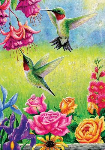 Hummingbirds Flutter Flag | Spring Flags | Floral Flags | Bird Flags