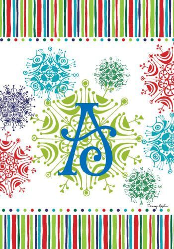 Snowflake Monogram-A Flag | Personalized, Clearance, Cool, Flag