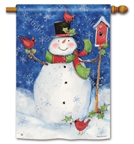 Just Chilling House Flag | Winter, Snowman, Outdoor, House, Flags