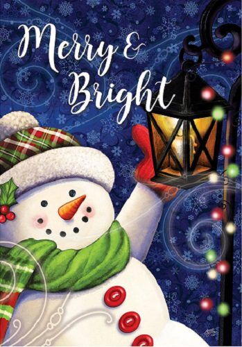 Merry & Bright Flag | Christmas, Snowman, Decorative, Lawn, Flag