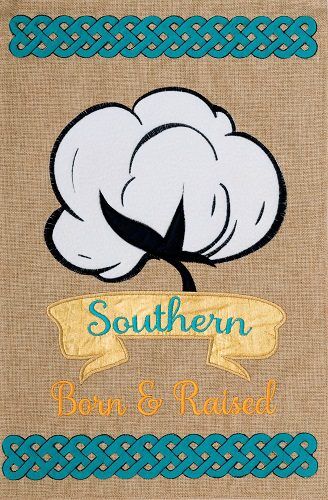 Southern Cotton Flag | Burlap, Summer, Spring, Cool, Garden, Flag