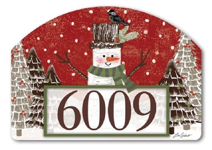 Woodsy Snowman Yard Sign | Address Plaques | Yard Signs