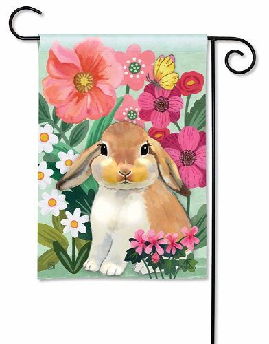 Bunny Love Garden Flag | Animal, Floral, Spring, Garden, Flags