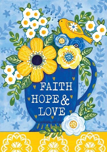 Faith Hope Love Flag | Inspirational, Floral, Cool, Decorative, Flags