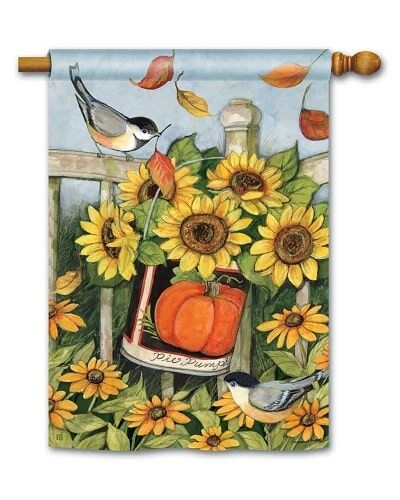 Left for the Birds House Flag | Floral Flags | House Flags | Fall Flag