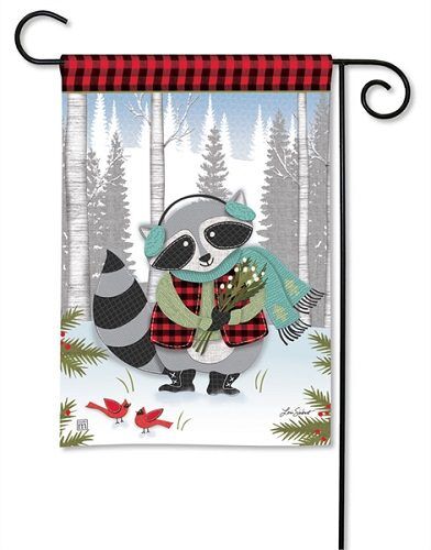 Winter Fun Raccoon Garden Flag | Winter, Animal, Garden, Flags