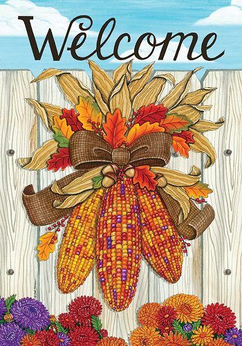 Indian Corn Flag | Fall, Welcome, Floral, Decorative, Lawn, Flags