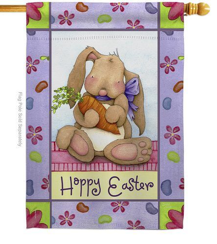 Bunny and Beans House Flag | Easter, Double Sided, House, Flags