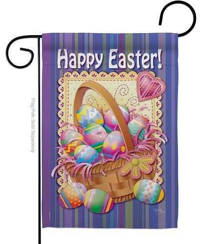 Easter Basket Garden Flag | Easter, Two Sided, Cool, Garden, Flag