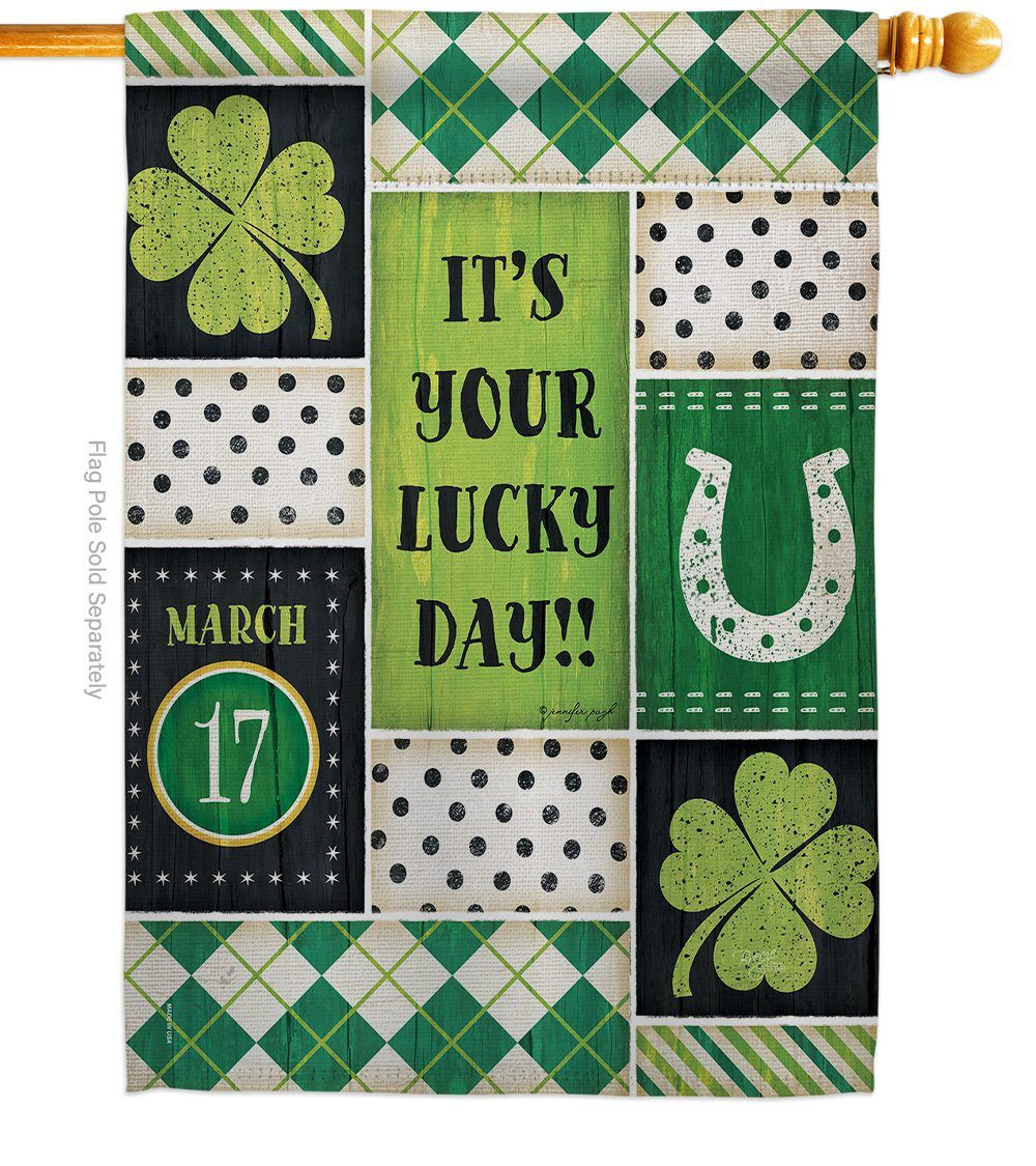 St. Patricks Lucky Day House Flag | St. Patrick's Day, House, Flags